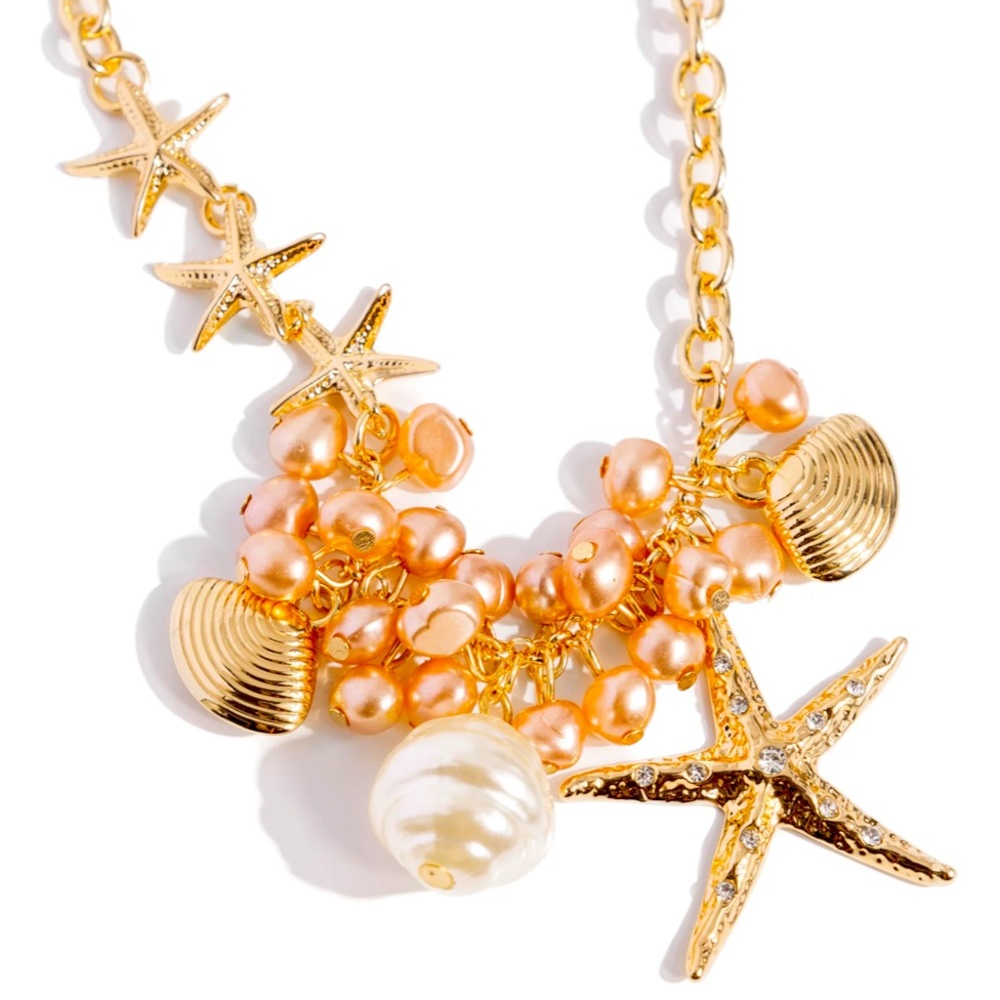 🧜🏻‍♀️🧜🐚 “CABO COAST” GOLD NECKLACE WITH FREE EARRINGS ~ PAPARAZZI❗️🐚🧜🧜🏻‍♀️
